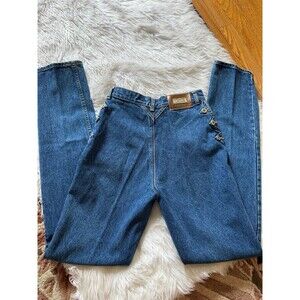 High-Rise Straight Leg Jeans in Dark Blue